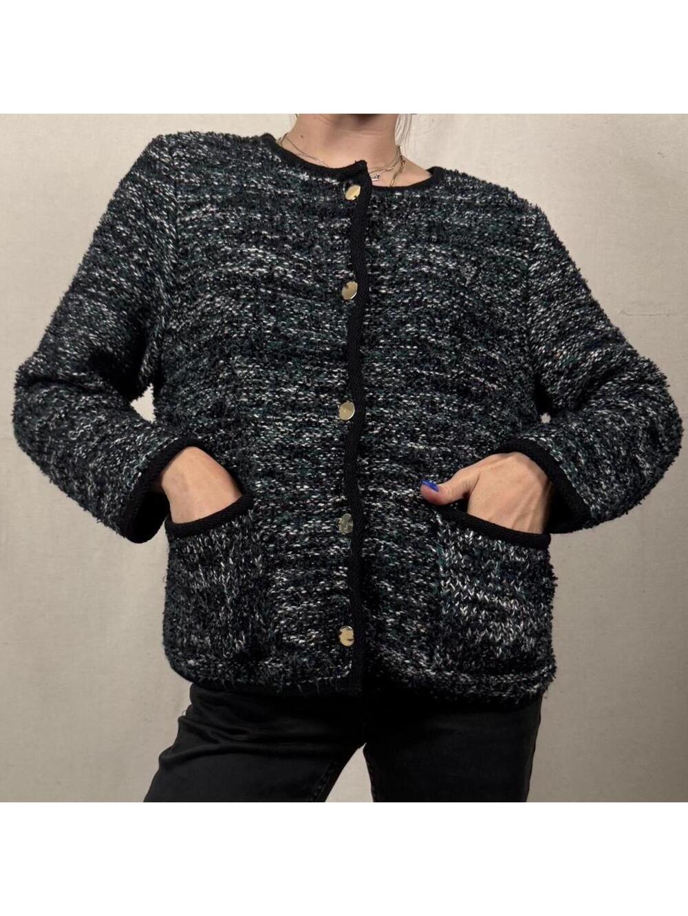 Ann Taylor Bouclé Knit Cardigan Jacket – Size L